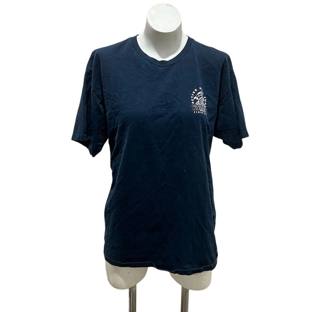 Active  Men's Blue Graphic Tee Size L Adventure Theme